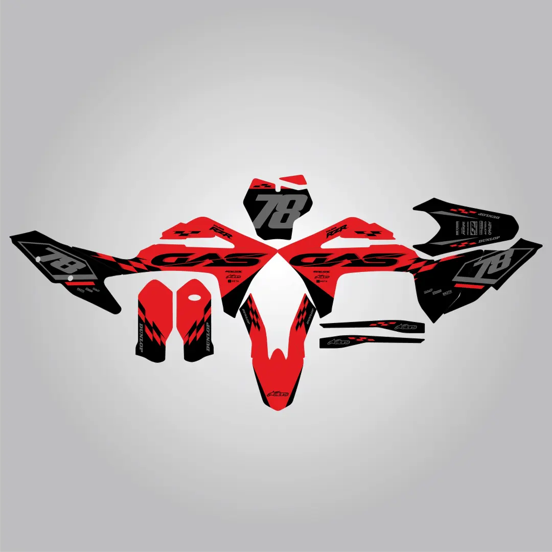 Kit Grafiche Motocross GASGAS Racer Black Red