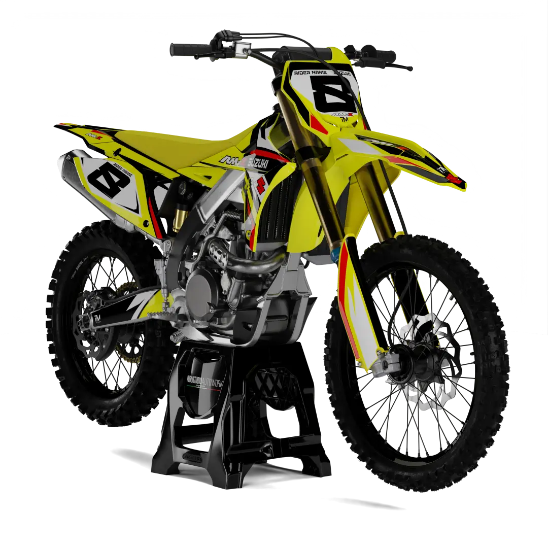 SUZUKI RM 85 kit grafiche per RMZ RM RME DR DRZ Suzuki RM 85 – Kit Grafiche Adesive Compatibili con Modelli RM, RM-Z e Supermoto Stile racing. Massima resistenza. Look inconfondibile. Dai una nuova identità alla tua Suzuki con il kit grafiche Suzuki Rm 85, progettato per esaltare estetica e funzionalità senza compromessi. Ogni kit è realizzato con materiali di alta qualità e perfetta vestibilità, per garantire una resistenza superiore anche nelle condizioni più estreme: in pista, nei boschi o sull’asfalto. ✅ Compatibile con tutti i principali modelli Suzuki motocross, enduro e motard: Motocross: RM 85 / RM 125 / RM 250 RM-Z 250 / RM-Z 450 Supermoto e Motard: RM-Z 450 SM / Conversioni su base RM-Z e DR-Z E ovviamente compatibili con le versioni più recenti delle linee RM, RM-Z, DR-Z e Supermoto.