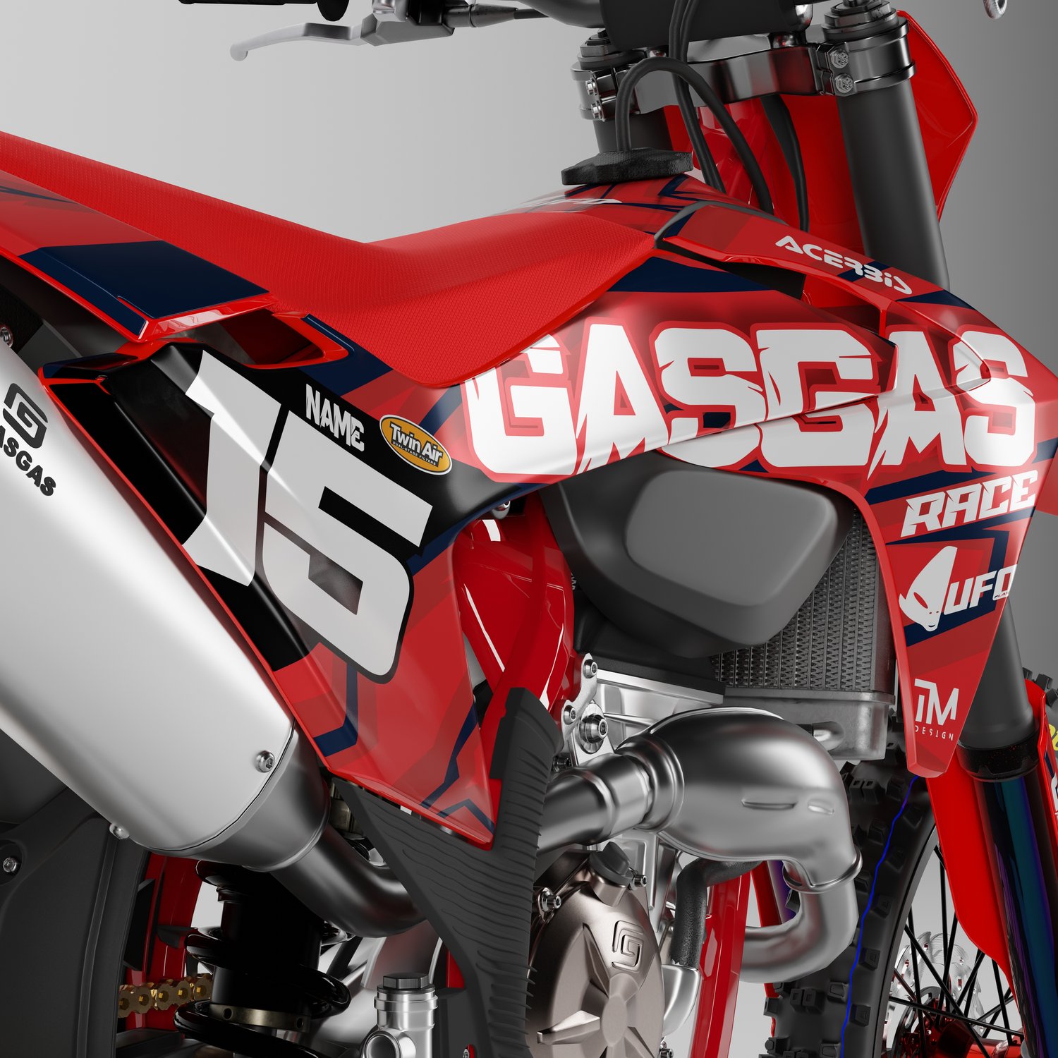 GASGAS 300 factory grafiche adesive personalizzate compatibili mc mcf ec ecf enduro motard motocross