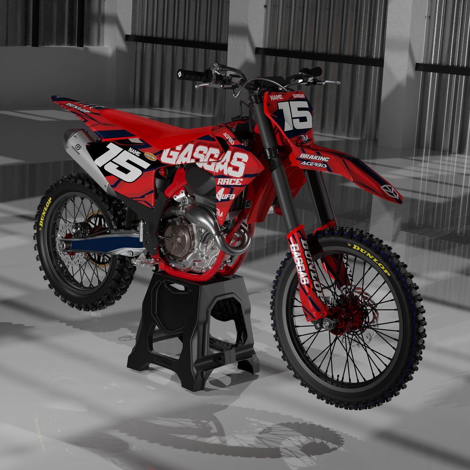 GASGAS 300 factory grafiche adesive personalizzate compatibili mc mcf ec ecf enduro motard motocross