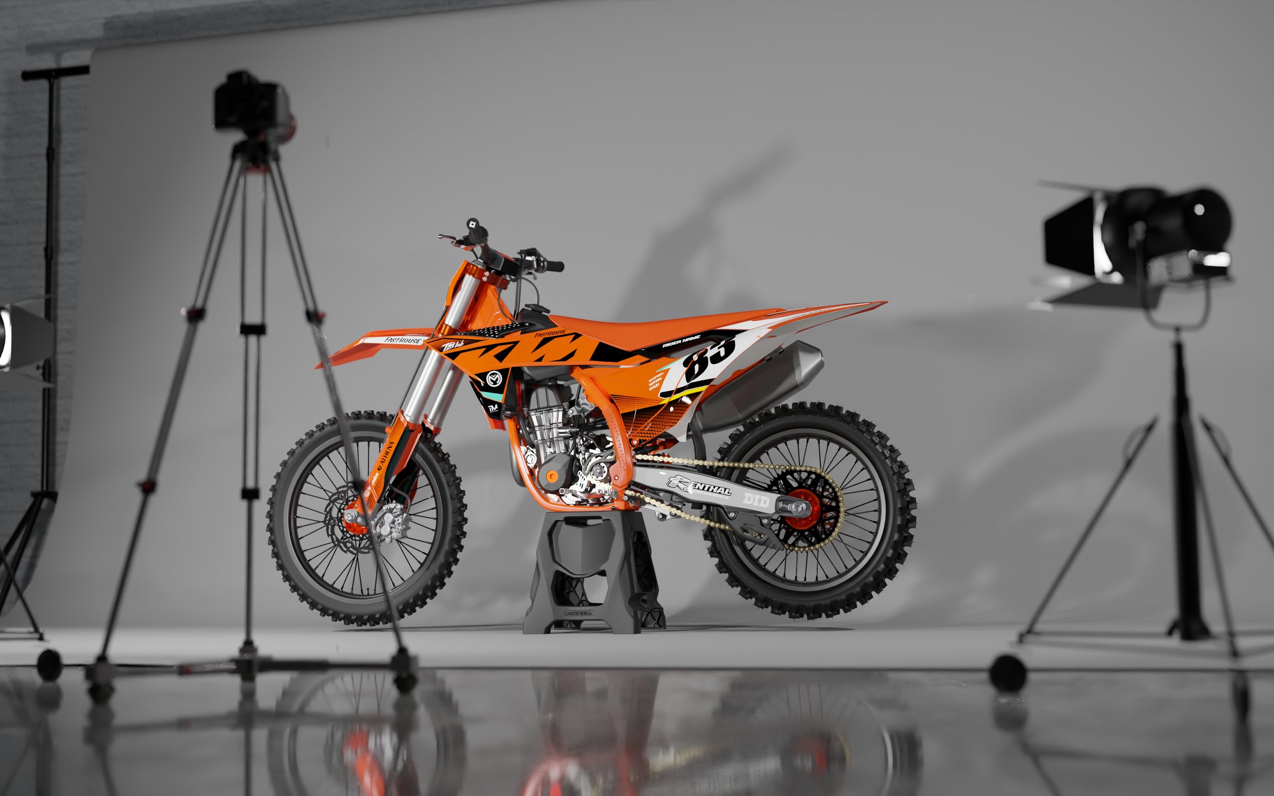 Kit grafiche KTM Orange Fury sx sxf exc excf duke motocross