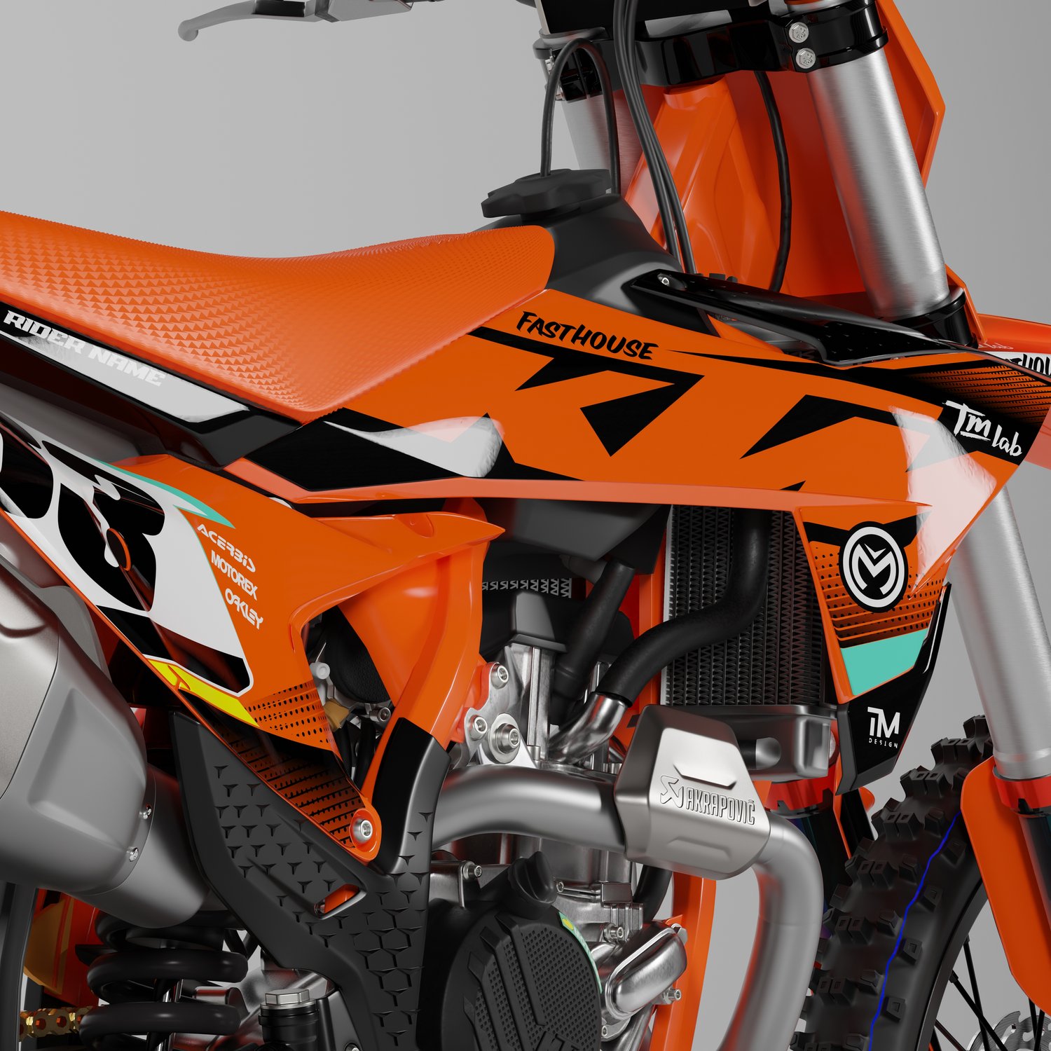 Kit grafiche KTM Orange Fury sx sxf exc excf duke motocross