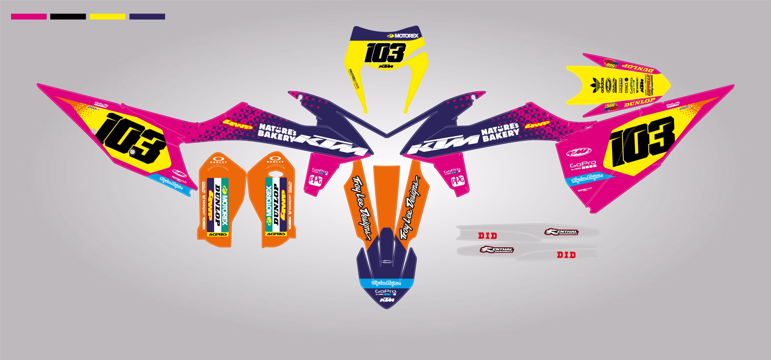 KTM MOTO - kit grafiche per SX SXF EXC EXCF DUKE FREERIDE - immagine 2