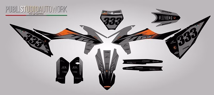 KTM SUPER - kit grafiche per SX SXF EXC EXCF DUKE FREERIDE - immagine 2