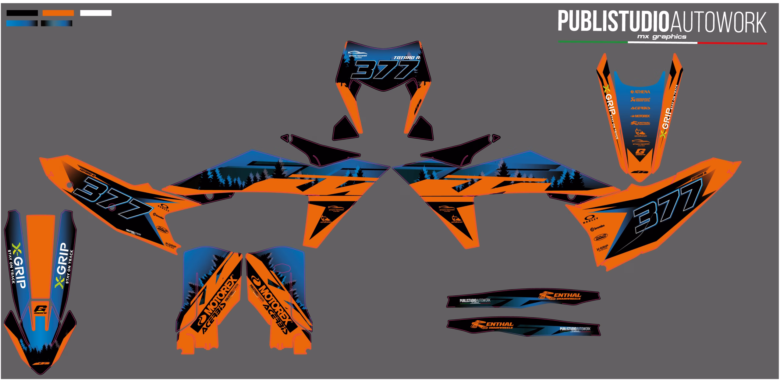 KTM WILD ENDURO - kit grafiche per SX SXF EXC EXCF DUKE FREERIDE - immagine 2